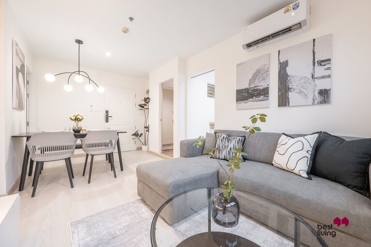 For SaleCondoNawamin, Ramindra : 《 2️⃣ Beds, 2️⃣ Baths》 𝗟𝘂𝗺𝗽𝗶𝗻𝗶 𝗖𝗼𝗻𝗱𝗼, 𝟰𝟰 sq.m., 𝟮𝟬th floor 🌆 | Full facilities 🏊‍♀️🏋️‍♀️ | Close to 𝗠𝗥𝗧 🚆