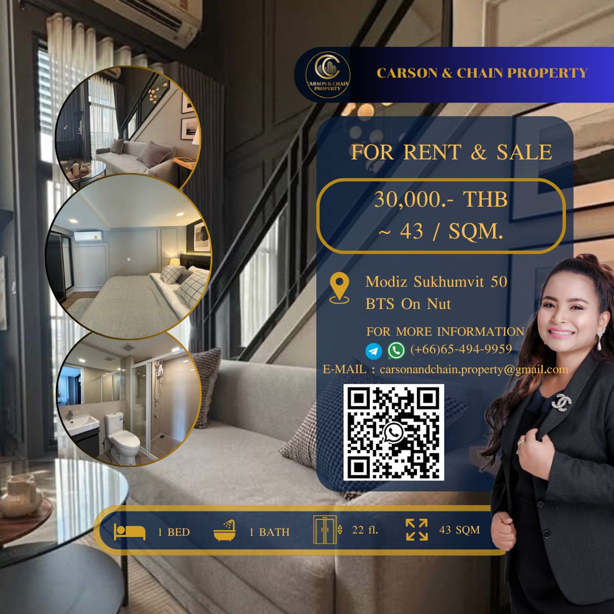 ให้เช่าคอนโดอ่อนนุช อุดมสุข : Modiz Sukhumvit 50