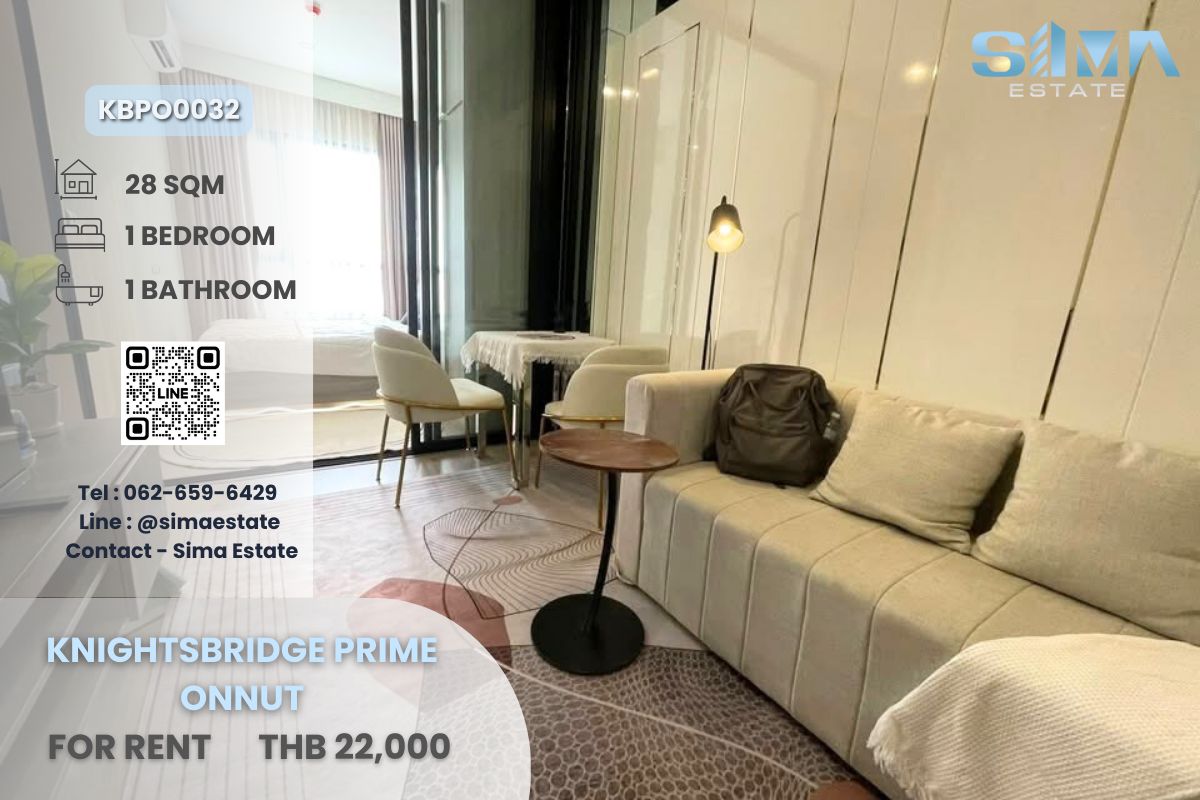 ให้เช่าคอนโดอ่อนนุช อุดมสุข : ให้เช่า☁️Knightsbridge Prime Onnut☁️ห้องสวย ชั้นสูง ตกแต่งอย่างดี พร้อมเข้าอยู่☀️