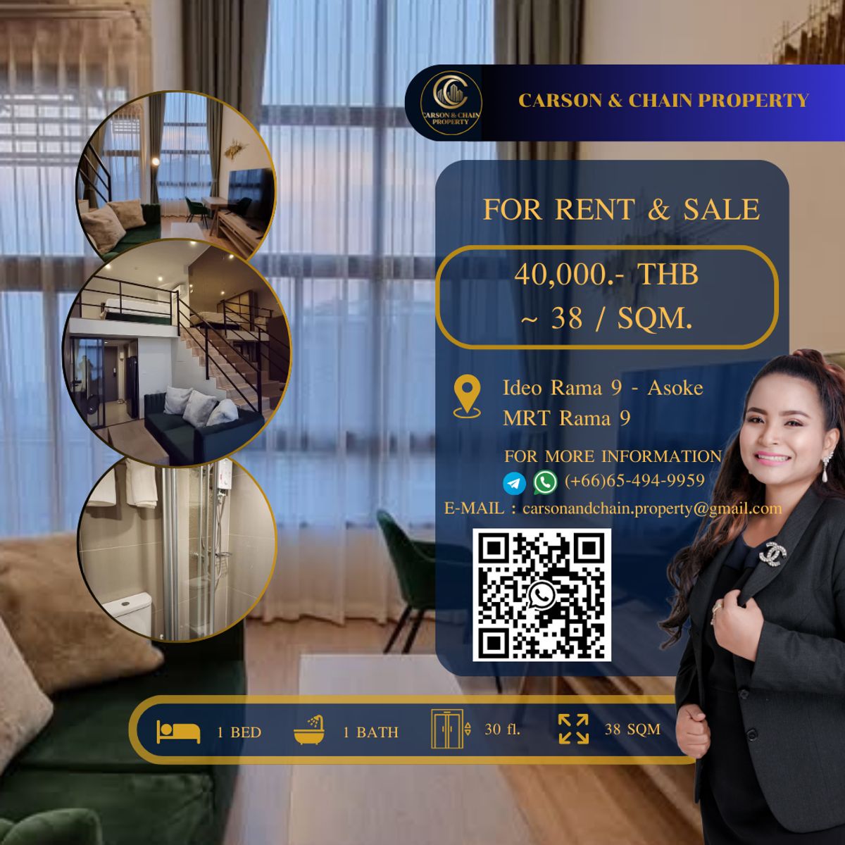 For RentCondoRama9, Petchburi, RCA : Ideo Rama 9 - Asoke