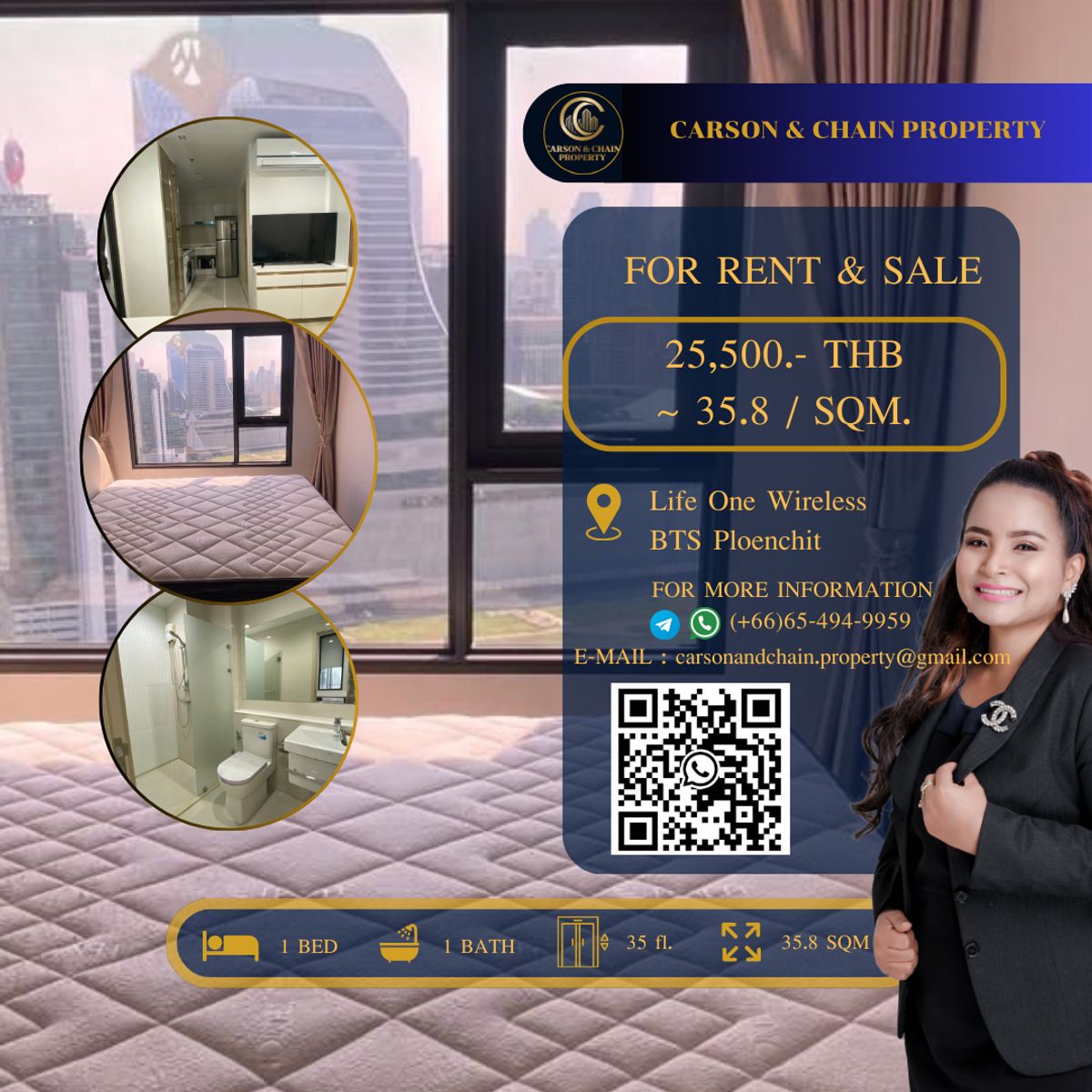 For RentCondoWitthayu, Chidlom, Langsuan, Ploenchit : Life One Wireless