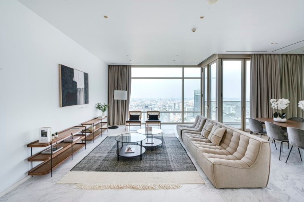 ขายคอนโดสาทร นราธิวาส : ขายคอนโดสุดหรู ที่โครงการ โฟร์ซีซั่นส์ ไพรเวท เรสซิเด้นซ์, 3 ห้องนอน 2 ห้องน้ำ, วิวแม่น้ำ 