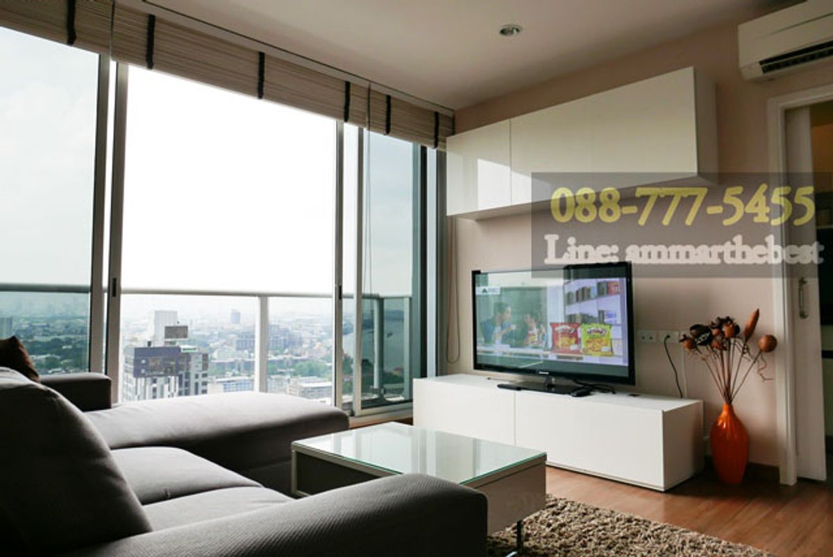 For RentCondoBang Sue, Wong Sawang, Tao Pun : 2 bedrooms for THE TREAN BANG PO Station, 31st corner room, beautiful view, river and city, with 58 sq.m. (Alp-C-1711001)