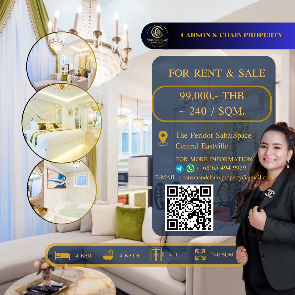 ให้เช่าทาวน์โฮมลาดพร้าว เซ็นทรัลลาดพร้าว : The Peridot SabaiSpace