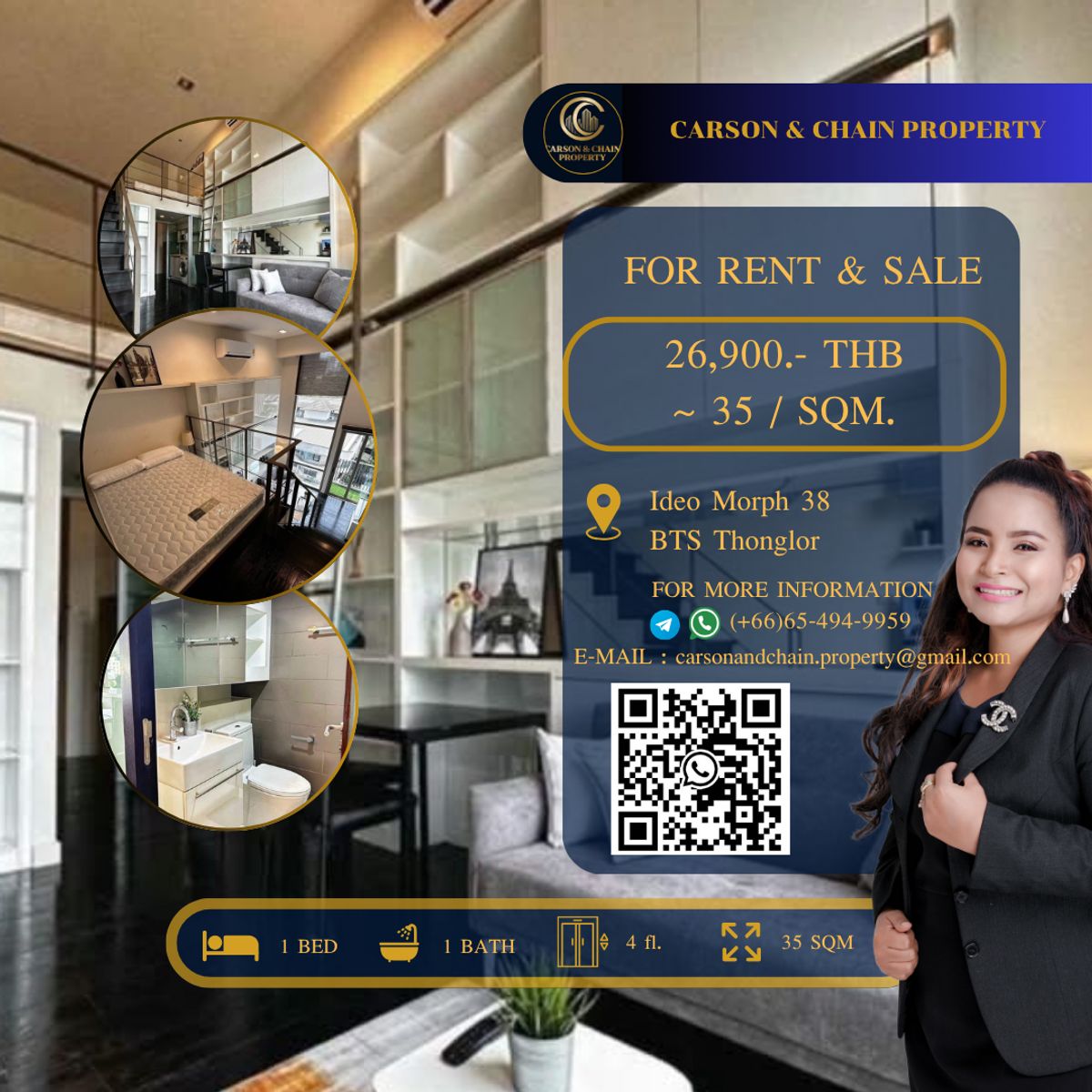 ให้เช่าคอนโดสุขุมวิท อโศก ทองหล่อ : Ideo Morph 38