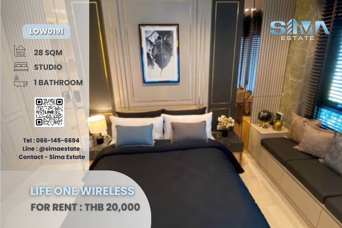 ให้เช่าคอนโดวิทยุ ชิดลม หลังสวน : ให้เช่า☁️Life One Wireless☁️ห้องสวย พร้อมเข้าอยู่ เครื่องใช้ไฟฟ้าครบ☀️