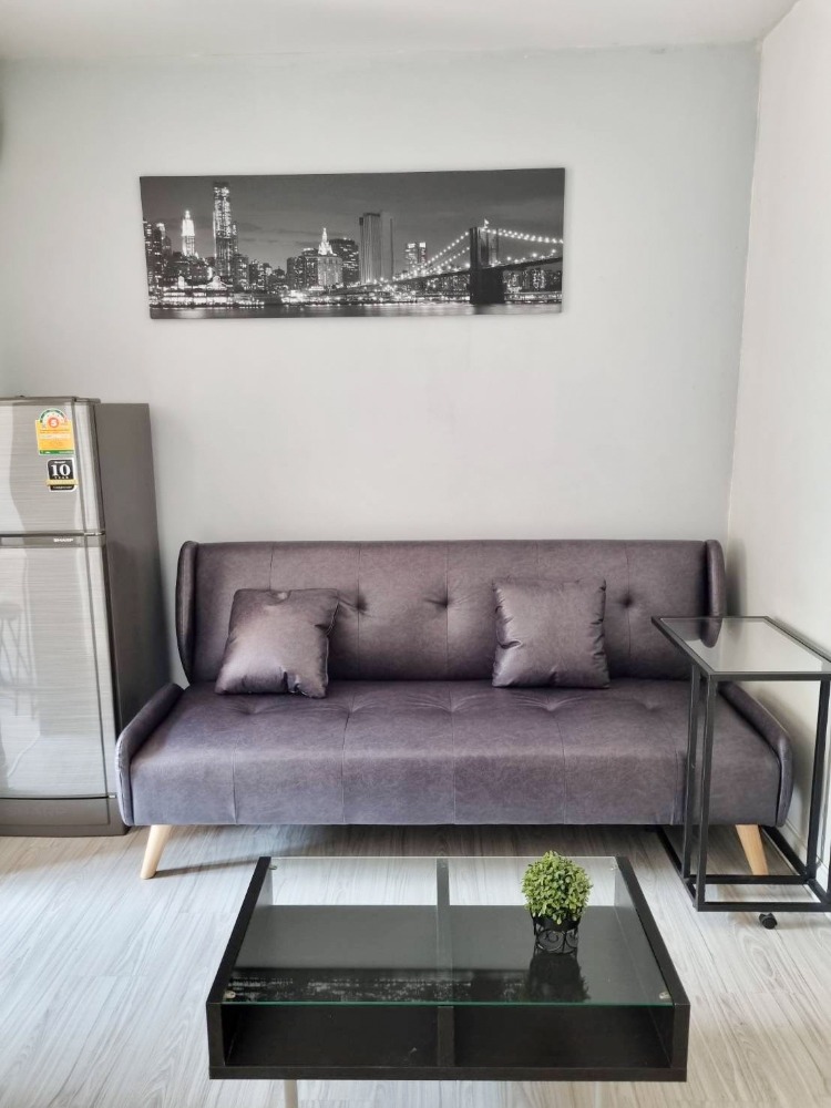 For RentCondoBangna, Bearing, Lasalle : Condo for rent, stylish, Sukhumvit-Bangna, 26 sq m., beautiful room, 6th floor, behind Central Bangna. There is a washing machine.
