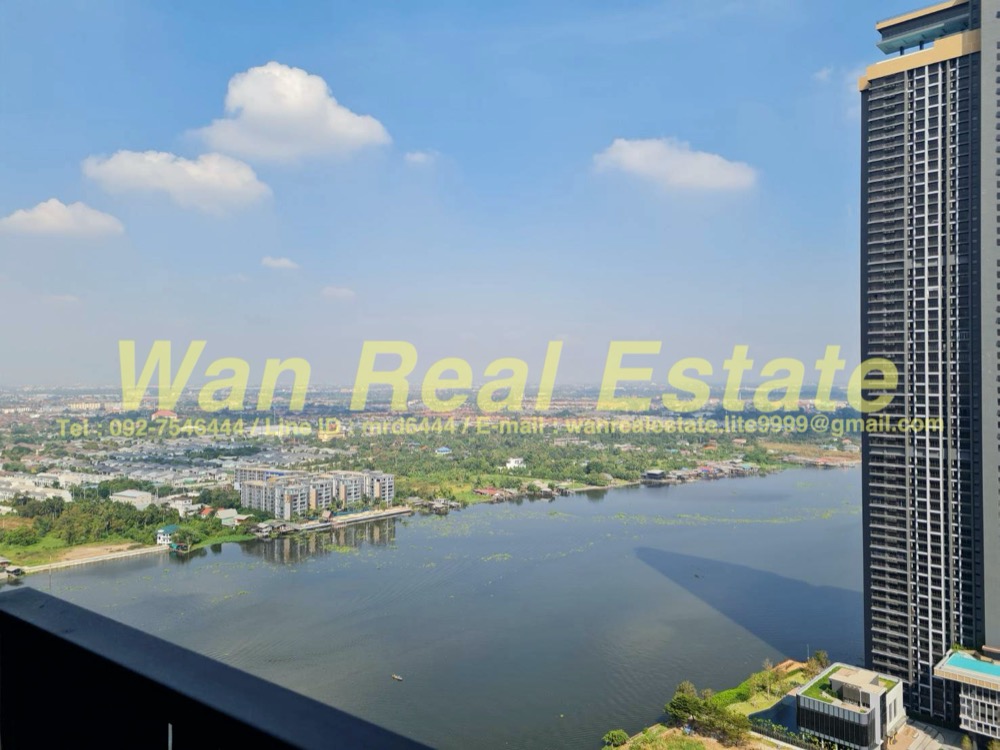 For SaleCondoRattanathibet, Sanambinna : Condo for sale politan rive along the Chao Phraya River. Floor 32, size 31 sq m. Location near the river