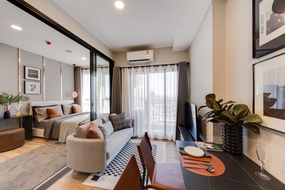 Sale DownCondoRatchadapisek, Huaikwang, Suttisan : (Owner) Selling down payment, 1 bedroom, beautiful view, in the middle of the swimming pool, 9th floor, just the right height.