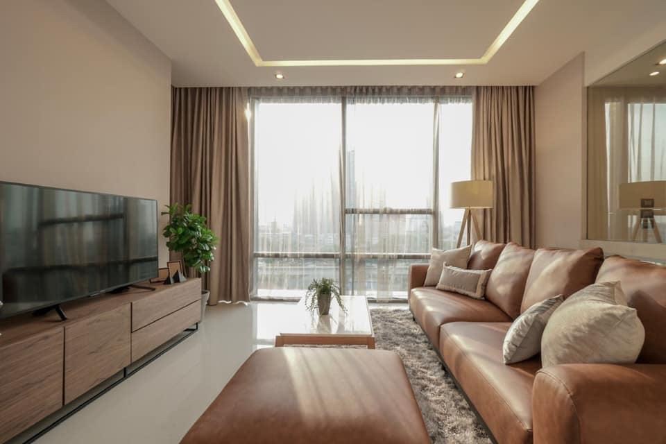 For RentCondoSathorn, Narathiwat : 🌟The Bangkok Sathorn for rent 2 bedroom 2 bathroom 104.2 sq.m. fl.8 price 85,000THB/month Corner room Fully furnished, Ready move in near BTS Surasak🌟