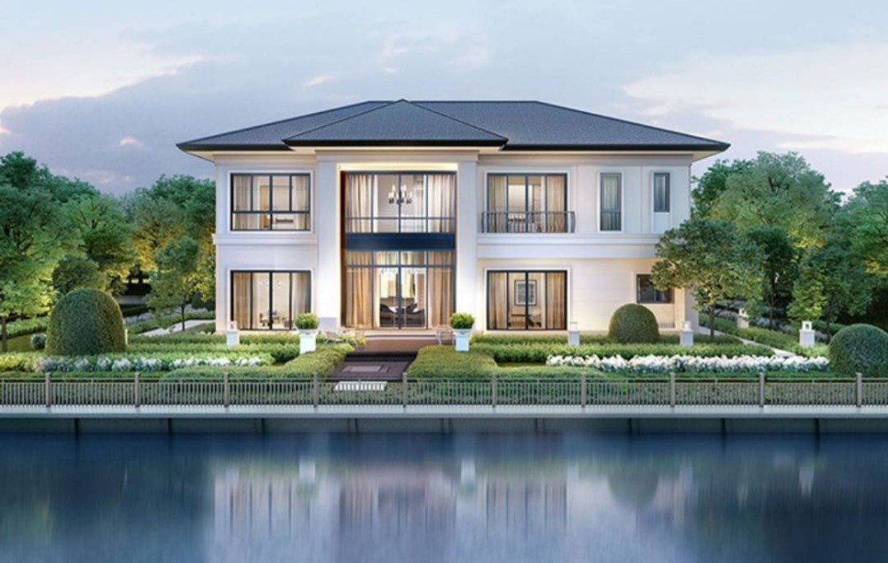 ขายบ้านมหาชัย สมุทรสาคร : Lake Serene Rama II  เลค ซีรีน พระราม 2  บ้านเดี่ยวริมทะเลสาบ