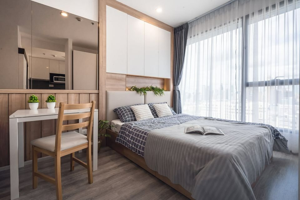 For RentCondoRama9, Petchburi, RCA : IDEO Mobi Asoke⭐Studio room⭐26 sq m.⭐MRT Phetchaburi
